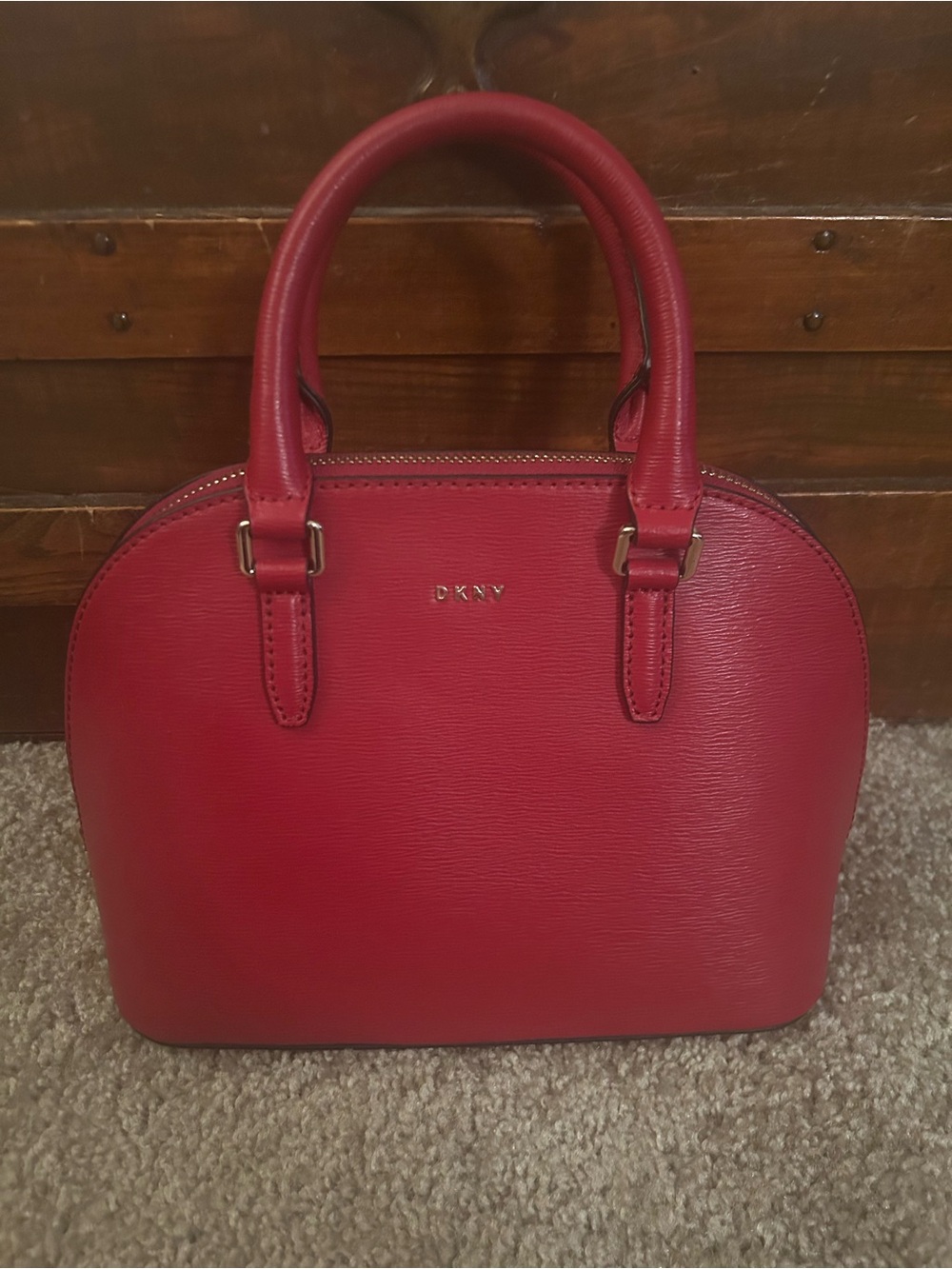 DKNY - Small Red Satchel Purse - Like New Condition